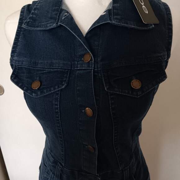 BEBE DENIM Button Up casual  dress brand new cute - Picture 2 of 9